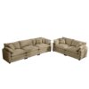 Modern Fabric Living Room Sofa Set, (Set of 2) Recliner Sofas Corduroy - Tan - Image 18