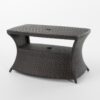 Berkeley - Chaise Lounge Side Table Outdoor Polyethylene Wicker - Brown Multi - Image 7