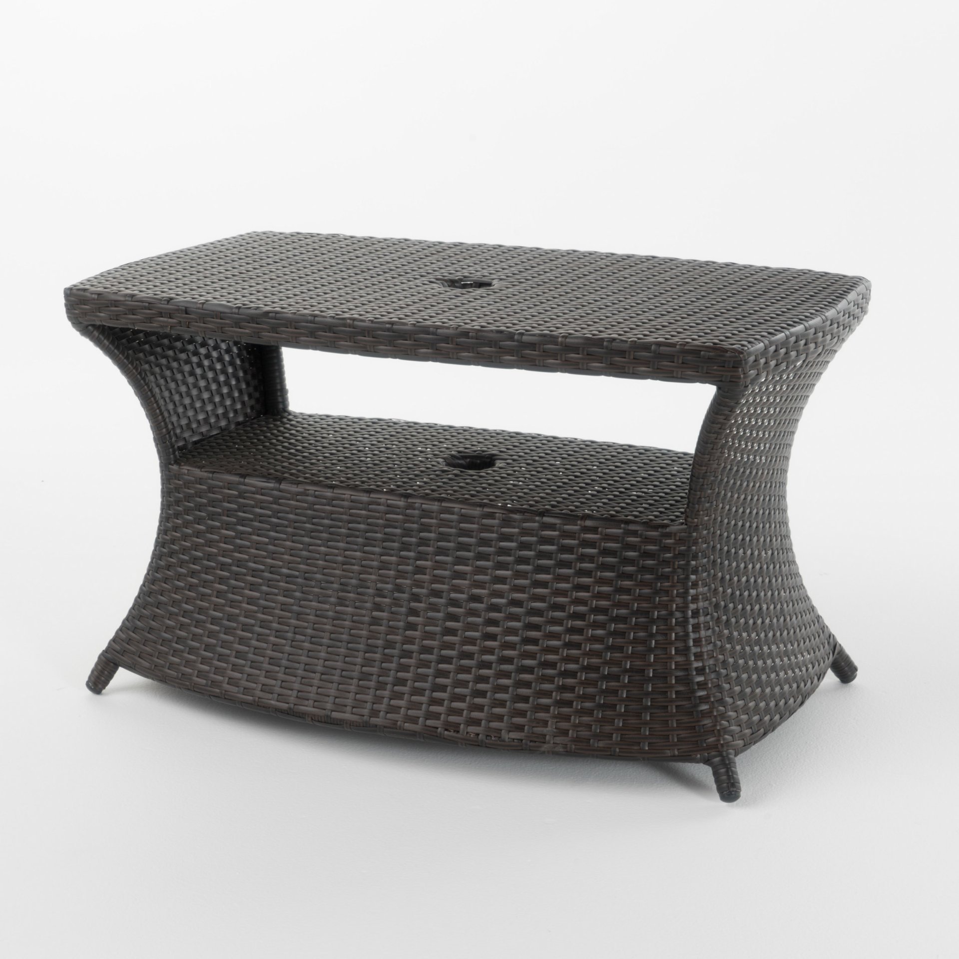 Berkeley - Chaise Lounge Side Table Outdoor Polyethylene Wicker - Brown Multi - Image 7