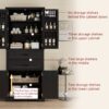 Storage Cabinet With Multi Functional Storage Space, 2 Drawers, Adjustable Shelf - Black - Image 7