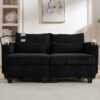 Convertible Chaise Lounge Loveseat Sofa Bed With USB Ports, Cup Holders, Phone Holder & Storage - Black - Image 5