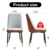 Modern Dining Chair (Set of 4) With Light Dual Tone Backrest And Metal Legs - Brown / Light Gray - Image 3