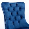 Nikki - Modern, High-End Tufted Solid Wood Contemporary Velvet Upholstered Dining Chair With Chrome Stainless Steel Plating Legs, Nailhead Trim, (Set of 2) - Blue / Chrome - Image 8