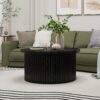 Coffee Table, Round Coffee Table, Modern Side Tables Accent End Table For Living Room, Apartment - Black - Image 4