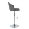 Ahoy - Contemporary Adjustable Barstool With Swivel With Rounded T Footrest (Set of 2) - Chrome / Gray - Image 3