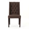 Elegant Tufted Dining Chair (Set of 2) With High Backrest - Dark Brown - Image 7