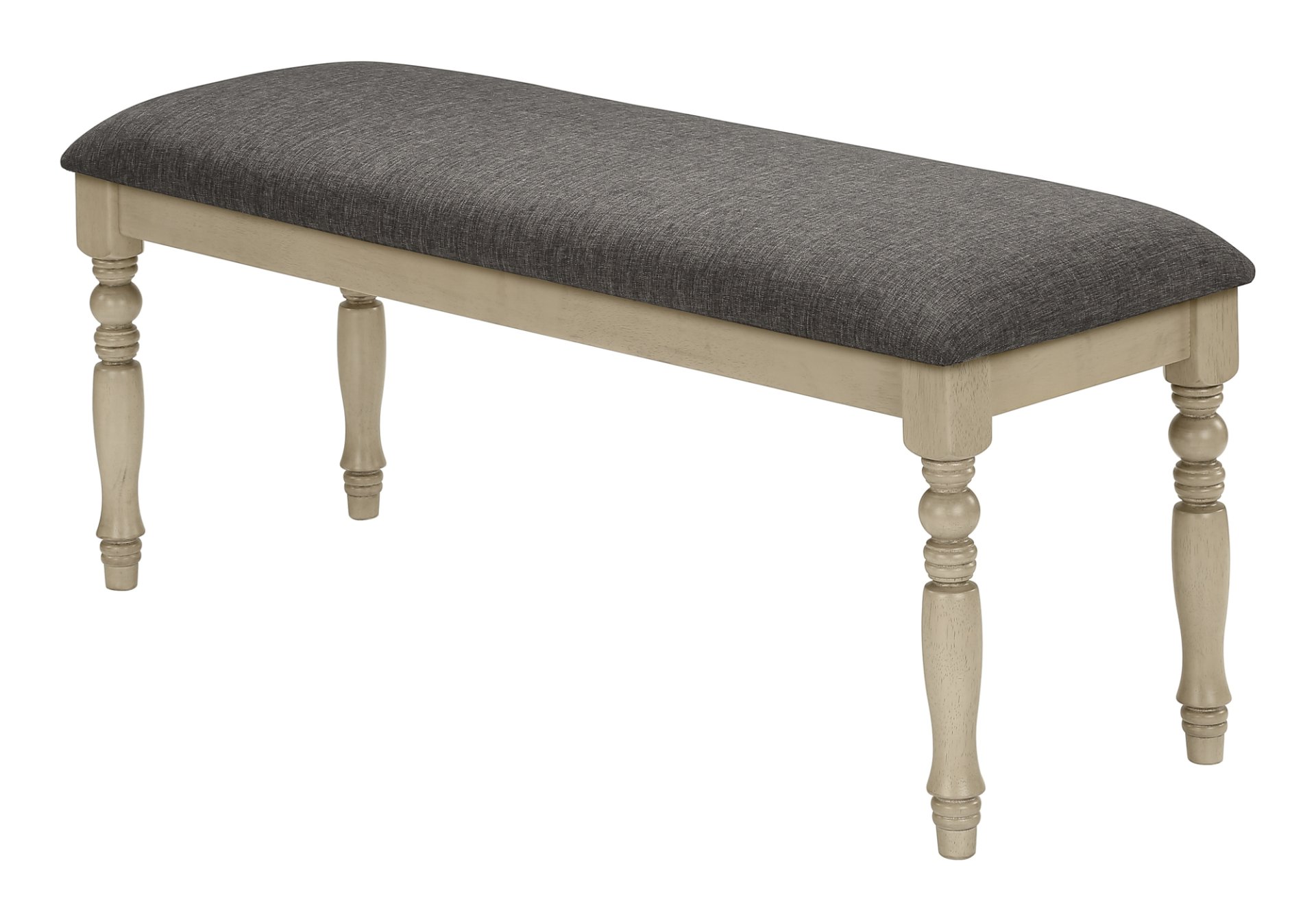 Bench, Rectangular, Upholstered, Transitional - Gray - Image 5