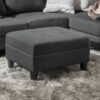 Classic Fabric Ottoman With Birch Wood Legs And High Quality Foam Padding - Dark Gray - Image 2