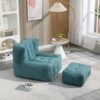 Fluffy Bean Bag Chair, Comfortable Bean Bag For Adults And Children, Super Soft Lazy Sofa Chair With Memory Foam And Ottoman, Indoor Modern Focus Bean Bag Chair For Living Room, Bedroom, Apartment - Green - Image 8