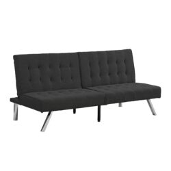 Modern Sofa Bed With Wood Frame And Stainless Leg - Black