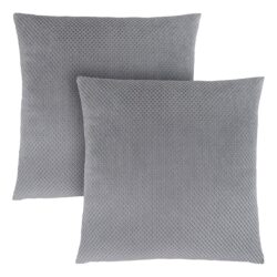 Pillows, Square, Insert Included, Decorative Throw, Hypoallergenic, Modern (Set of 2) - Silver
