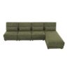 Oversized Deep Seat Sectional Sofa With Reversible Chaise, Loop Yarn Fabric 5 Seat Armless Indoor Furniture, Convertible L-Shaped Couch - Green - Image 2