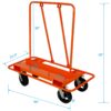 Heavy Duty Drywall Sheet Cart & Panel Dolly With 2400Lbs Capacity, Mold On Rubber Wheels, Steel Construction - Orange - Image 3
