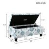 Luxury Storage Ottoman With Floral Patterned Fabric, Soft Close Hinges, Functional Footrest & Seat - Multicolor - Image 3