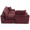 Cloud Sectional Sofa Upholstered Sofa Couch With Double-Layer Cushion And Side Pockets - Red - Image 26