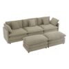 Modern Sofa Modular Sofa Couch Upholstered, L - Shape Sectional Sofa With Side Storage Pockets For Living Room - Brown - Image 22