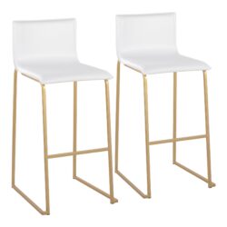 Mara - Contemporary Barstool (Set of 2) - Gold / White