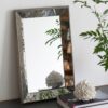 Antique Rectangle Mirror With Floral Accents, Mirrored Display Tray, Hanging Wall Mirror - Silver - Image 7