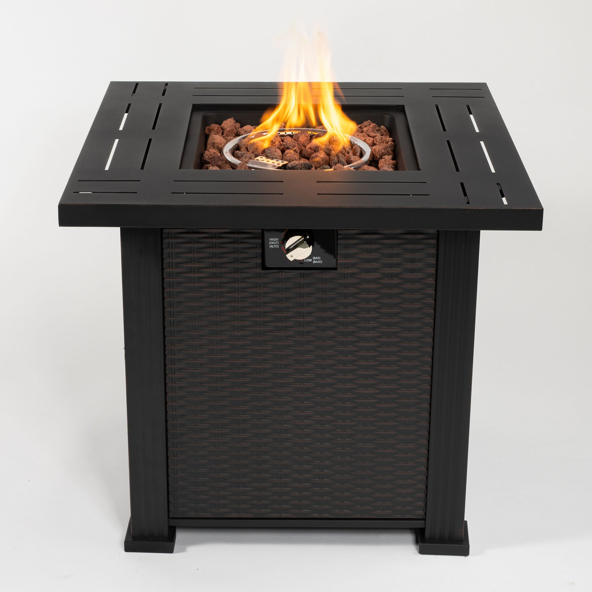 28" Square Fire Pit Table - Brown - Image 4
