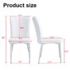 Modern Minimalist Dining Chairs Office Chairs (Set of 2) - White / Silver - Image 3