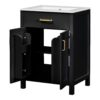 Bathroom Vanity Combo With Ceramic Sink, Luxurious Space-Saving Vanity, 2 Soft Close Doors - Black - Image 14