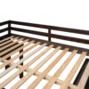 Full Loft Low Study Bed With Cabinet, Shelves And Rolling Portable Desk, Multiple Functions - Espresso - Image 7