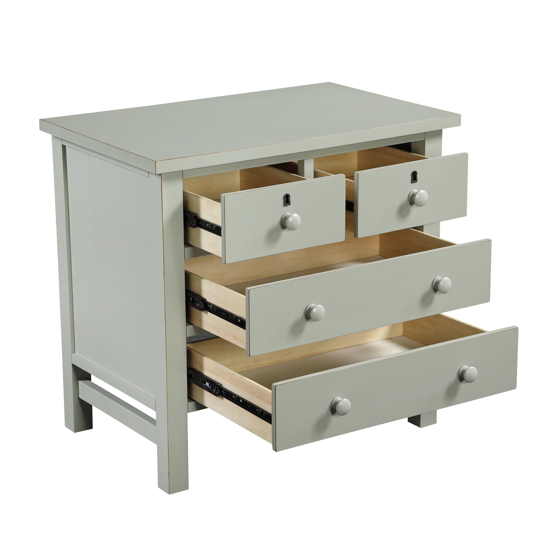 Georgina - 4 Drawer Storage Nightstand - Antique Grey - Image 7