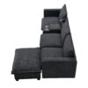 Modern Sectional Cloud Sofa With Console USB Charger Reading Light Cup Holder, Wide Seat 4 Seat Modular Couch Storable Indoor Funiture - Dark Gray - Image 6