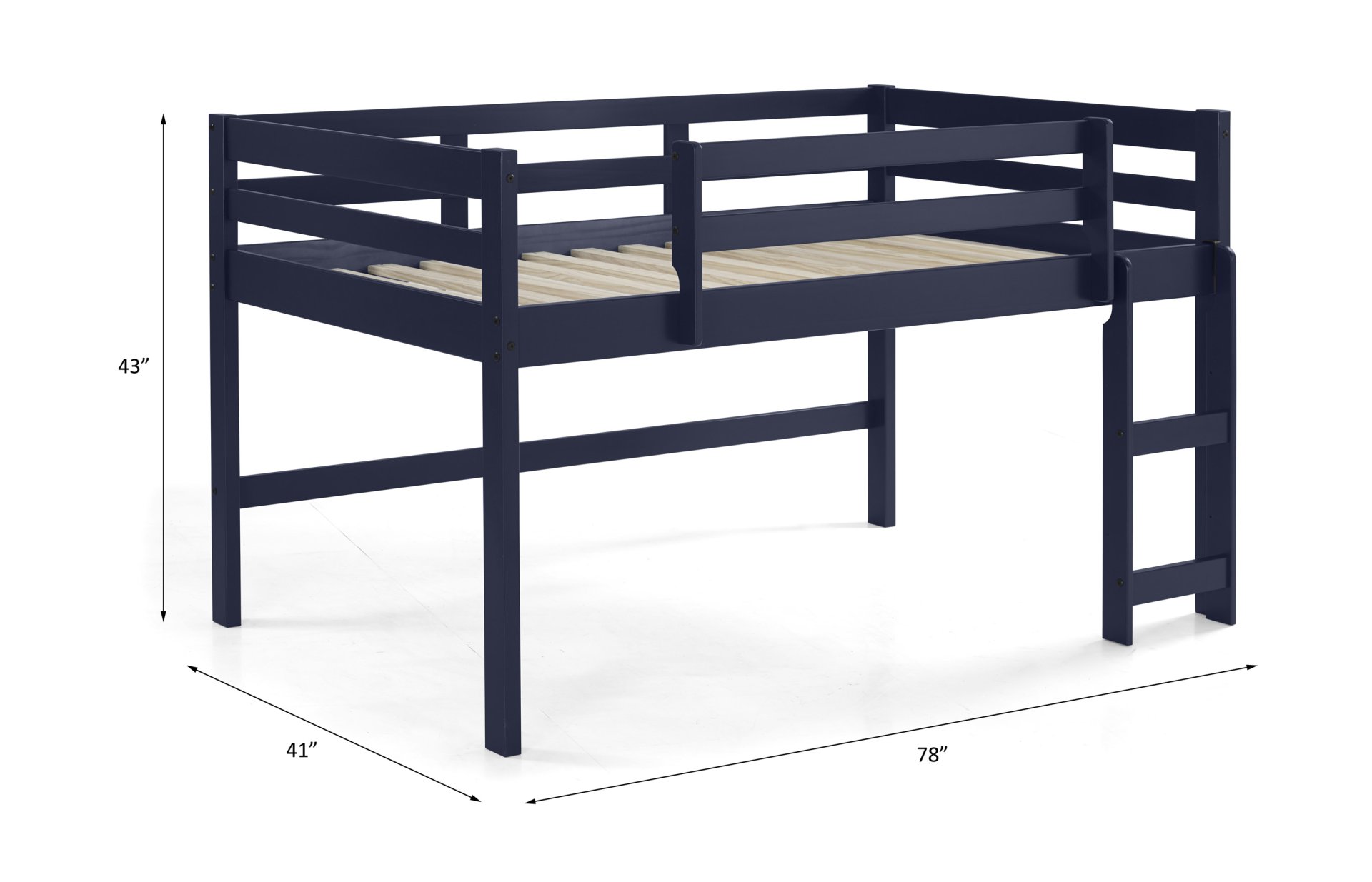 Lara - Twin Loft Bed - Navy Blue - Image 11