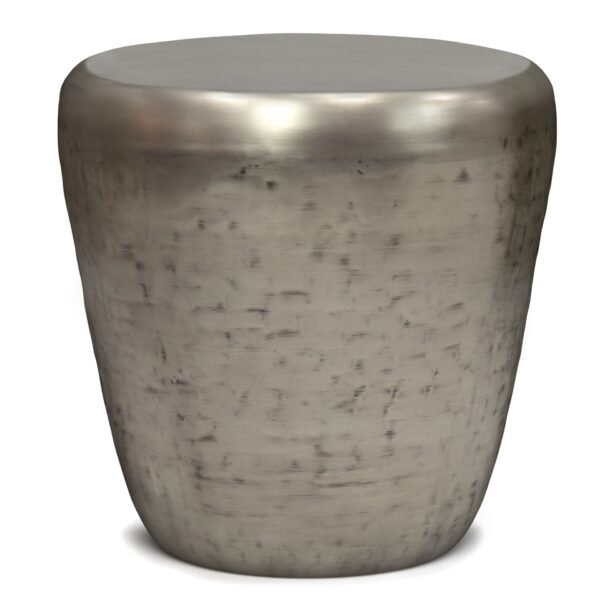 Garvy - Metal Side Table - Antique Silver