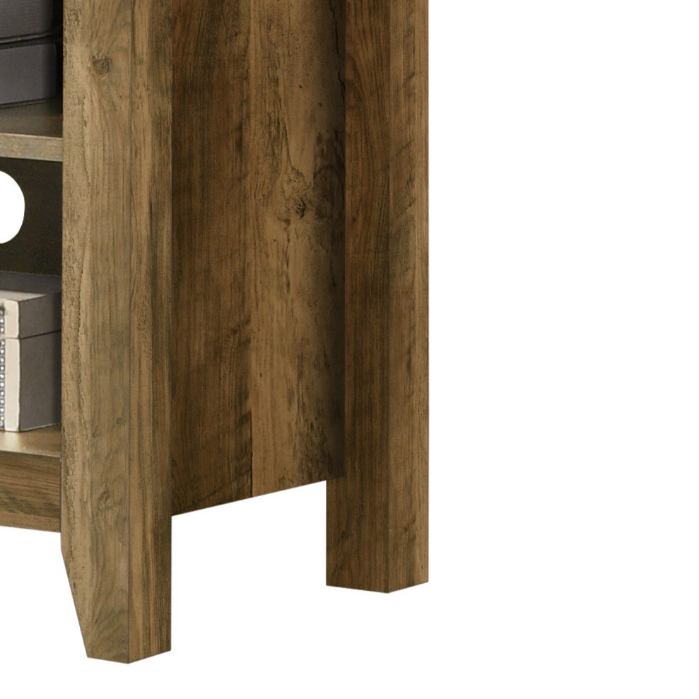 Benito - TV Stand With Open Shelves And Cable Management - Knotty Oak - Image 4