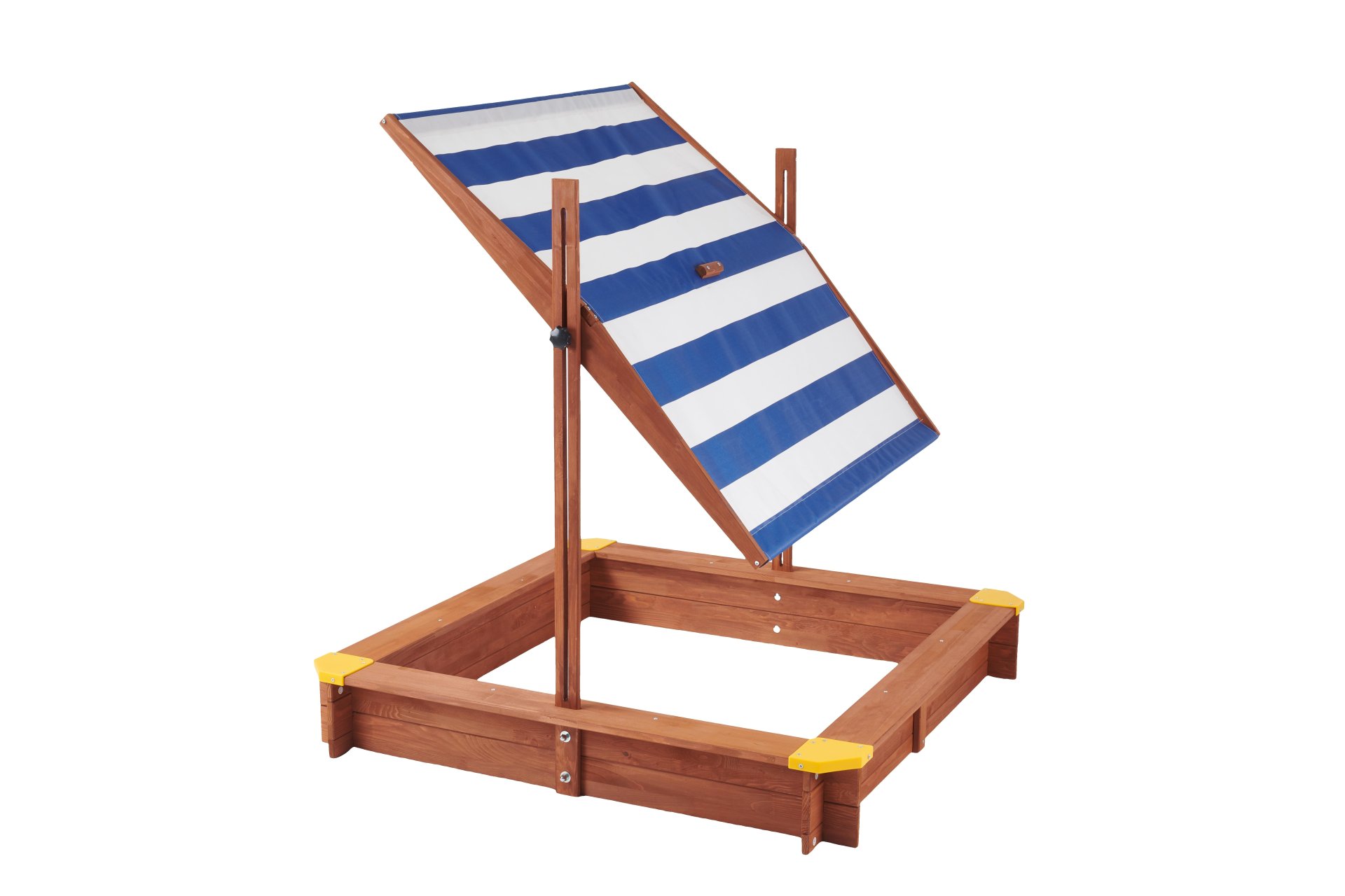Kids Sandbox With Cover, Sand Box With Adjustable Canopy, Large Outdoor Cedar Sandpit For Backyard Play - Reddish Brown - Image 18