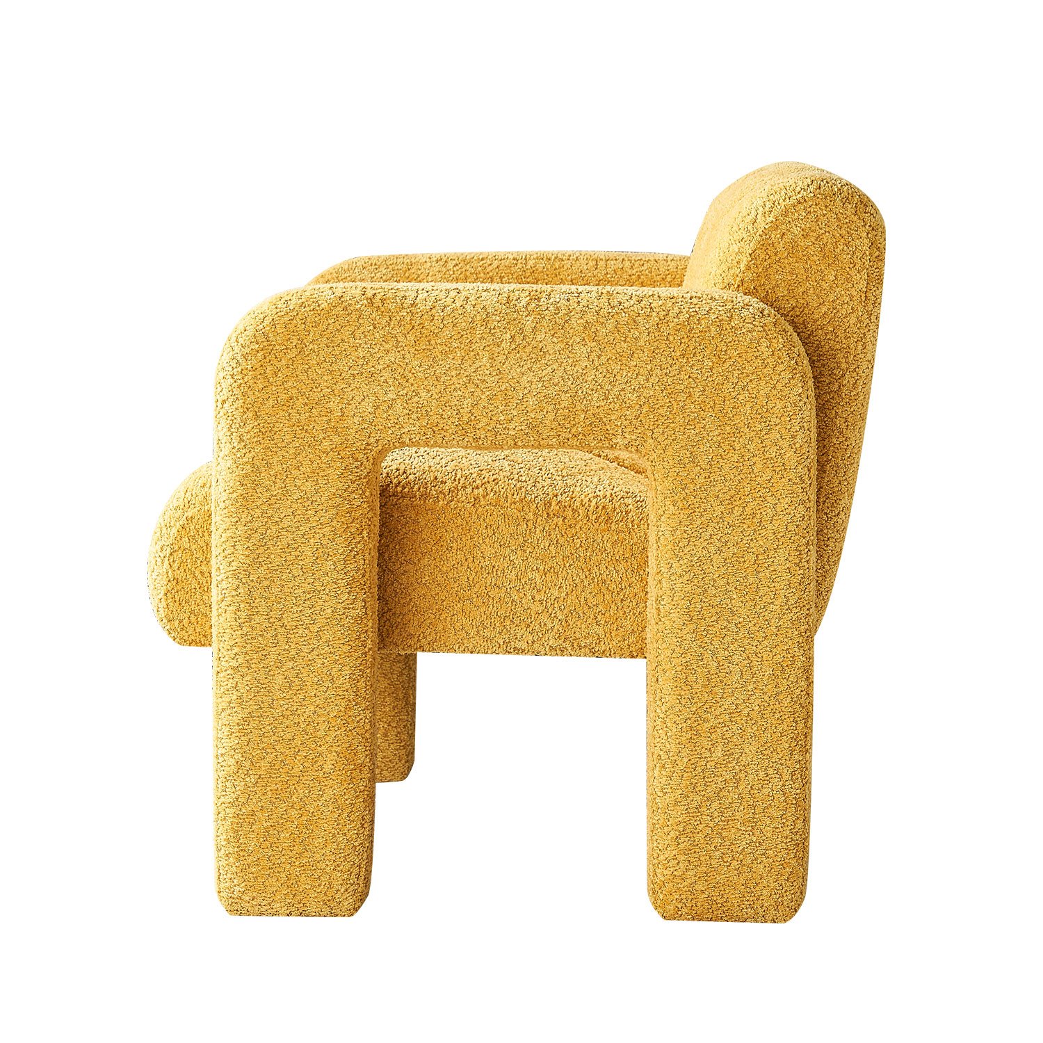 31.10" Wide Boucle Upholstered Accent Chair - Yellow - Image 5