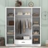 4 Door Wardrobe With 1 Drawer - White - Image 15