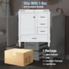 Bathroom Vanity, Modern Bathroom Cabinet With Sink Combo Set, Bathroom Storage Cabinet With A Soft Closing Door And 3 Drawers, Solid Wood Frame - White - Image 24