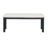 Topmax - 6 Piece Farmhouse Extendable Dining Table With Footrest, 4 Upholstered Dining Chairs And Dining Bench, Two 11" Removable Leaf - Black / Beige - Image 23