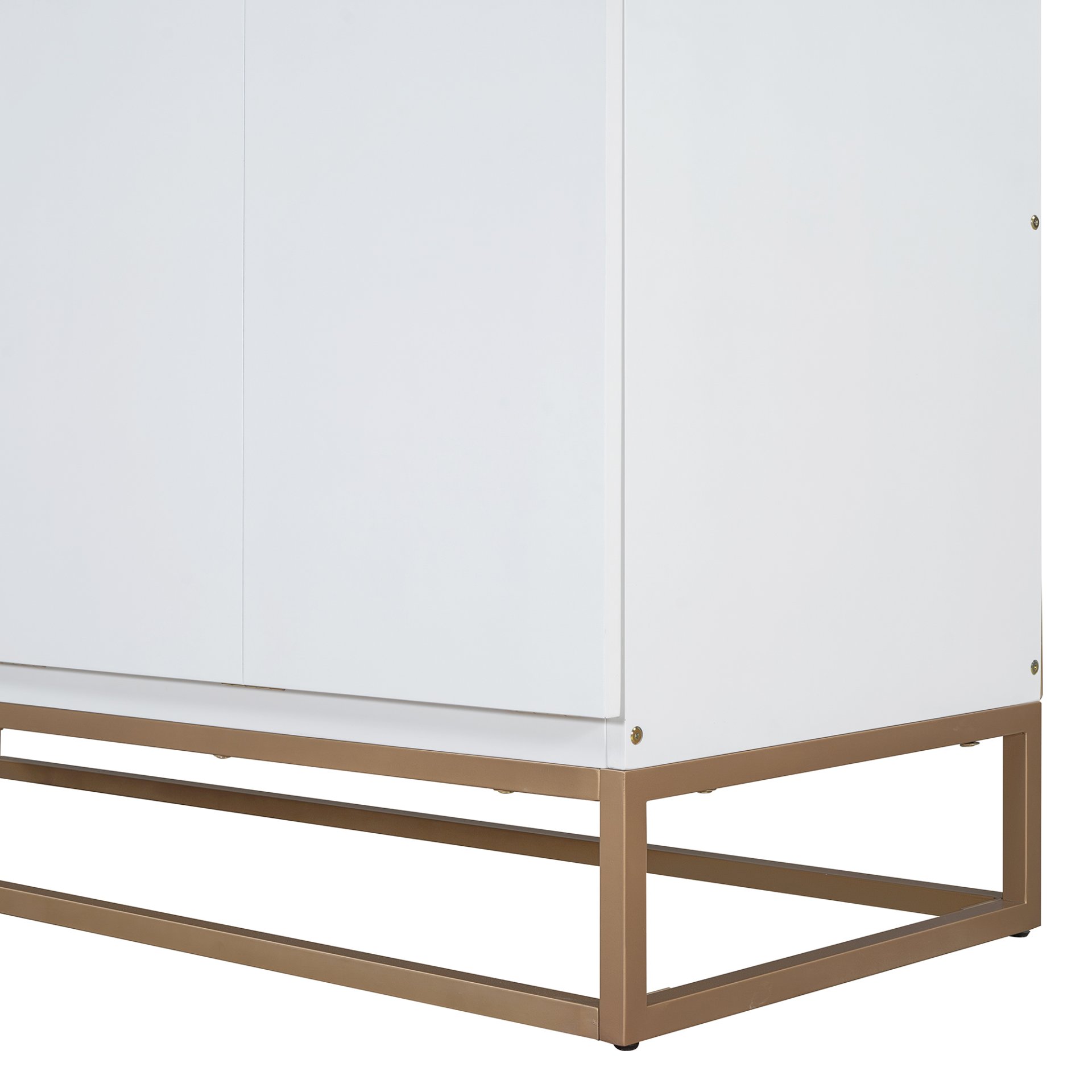 Queen Size Murphy Bed With Iron Legs, Modern Design - White - Image 13