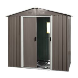 8Ft x 4Ft Outdoor Metal Storage Shed With Window - Gray