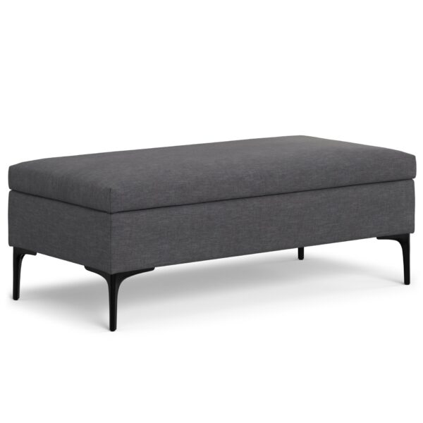 Rebecca - Multifunctional Large Coffee Table Storage Ottoman With Lift Up Lid - Gray