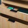 Transitional Wide Reeded Bookshelf With Drawers On Bottom - Oak - Image 7
