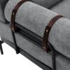 Modern Loveseat Sofa 59" Sofa Couch 2 Seater With USB Ports, Unique Cylindrical Armrests - Gray - Image 18