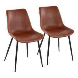 Durango - Contemporary Dining Chair (Set of 2) - Black / Cognac