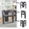 Contemporary Designed Teddy Velvet Upholstered Accent / Dining Chair With Armrest Teddy Fabric, (Set of 2) - Gray - Image 7