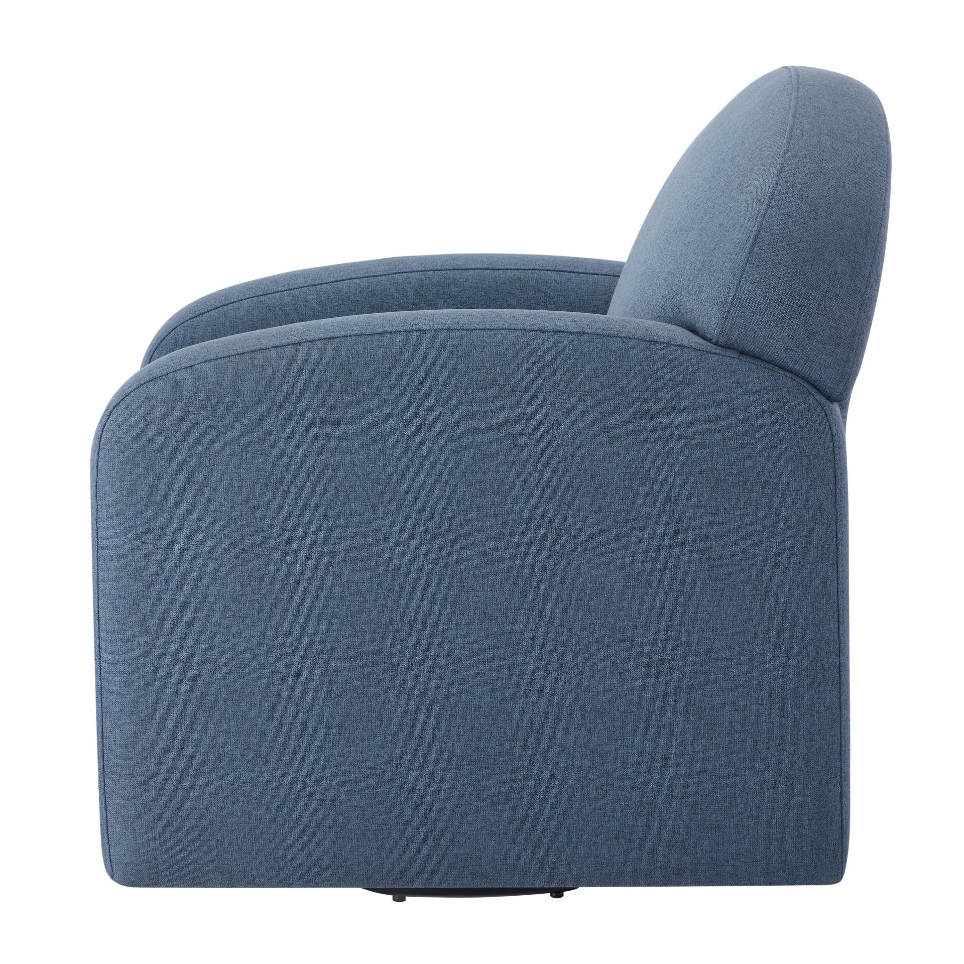 Eddie - Modern Swivel Chair With 360 Degree Functionality In Hemp Like Fabric - Blue - Image 10