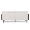 Retro Style Three Seater Sofa With Smooth Upholstery - Beige - Image 10