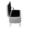 Storage Ottoman Bench For End Of Bed Gold Legs, Modern Gray Faux Fur Entryway Bench Upholstered Padded With Storage For Living Room Bedroom - Gray - Image 13