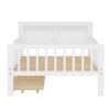 Twin Size Bed With Headboard Storage Rack, 2 Under Bed Drawers, 3 - Side Guardrails For Safety And Security - White - Image 16