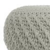 Nisi - Round Knitted Outdoor / Indoor Pouf - Light Gray - Image 2