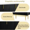 Modern Elegant 4 Door Sideboard Gold Metal Handle Buffet Cabinet For Dining Room, Living Room, Bedroom, Hallway - Black - Image 7