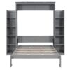 Full Size Murphy Wall Bed With Shelves And LED Lights - Gray - Image 4
